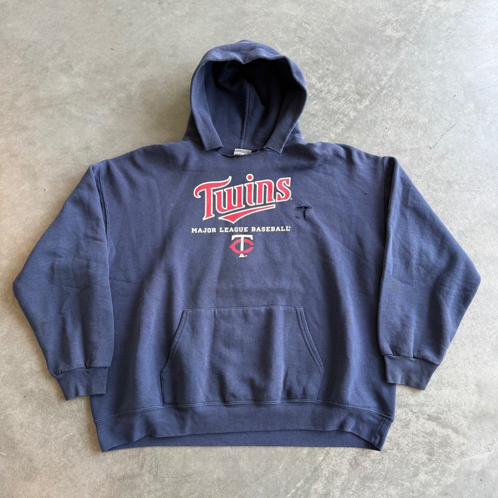 Vintage Minnesota Twins MLB Hoodie Distressed Sweatshirt Mens